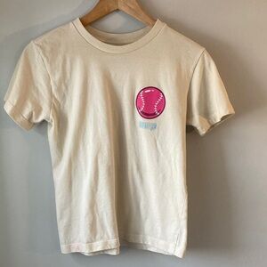 Baseballism double bubble Baseball Tee with Pink Graphic